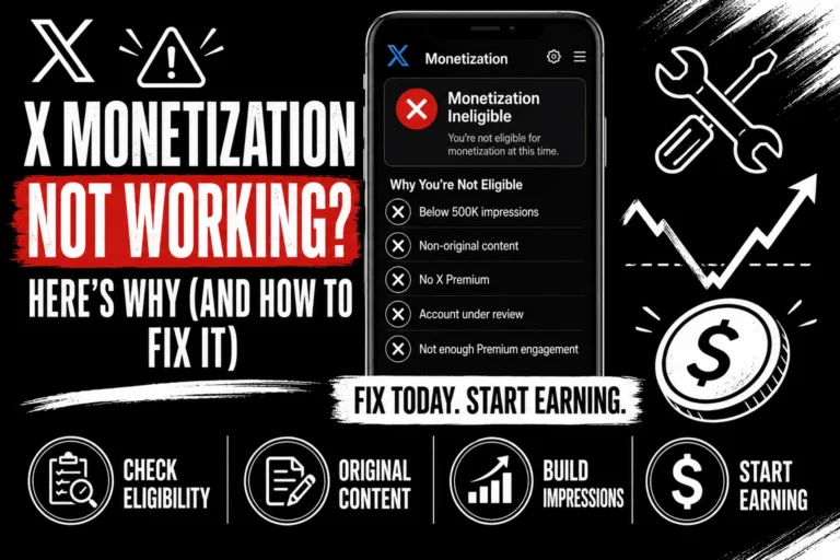 X Monetization Not Working? Here’s Why (and How to Fix It)